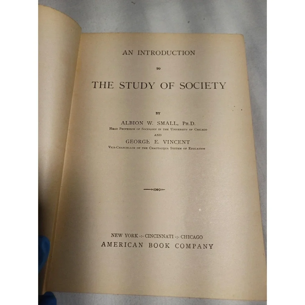 Vintage Introduction To The Study‎ Of Society Small Vincent Blue Cloth HC 1894